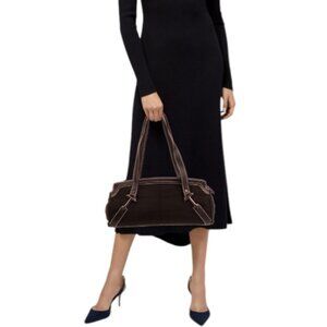 Tod's brown leather trimmed shoulder bag